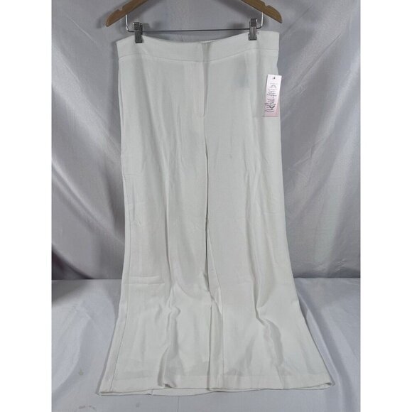 Nanette Lepore Women's Full Length Wide Leg Pants Called Cannoli Sz. 14 NWT Whit - Picture 2 of 12